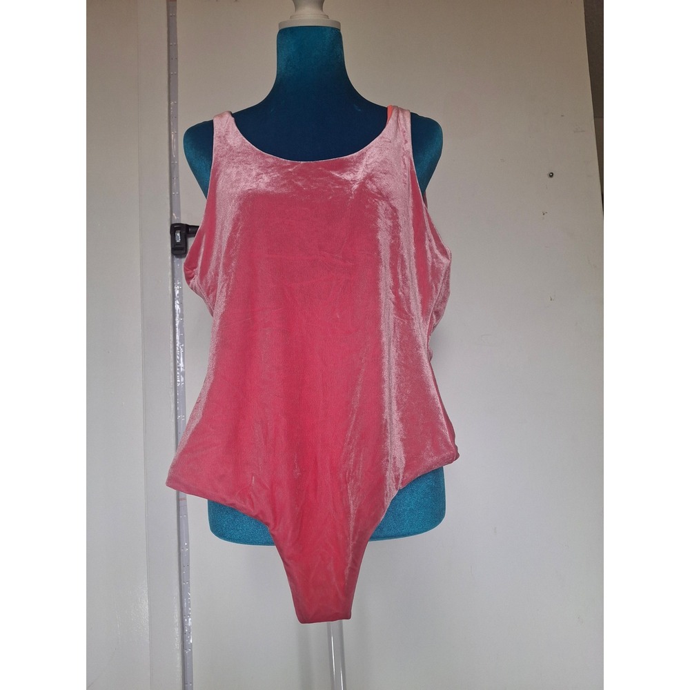 Reina Olga Pink Crushed Velvet One Piece Swimsuit Made in Italy NWT